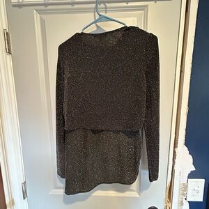 Size medium sparkling cardigan with matching skirt